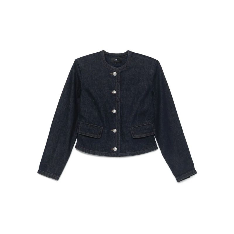 7 For All Mankind Women `Lady Jacket Smoove With Exposed Buttons` Jacket